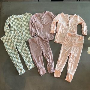 Set of baby 6-12 month bamboo stretch long sleeve / pant sets